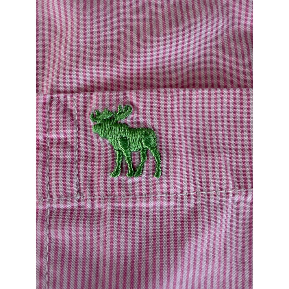Vintage Y2K Abercrombie & Fitch Muscle Pink Striped Oxford Shirt XXL Hong Kong